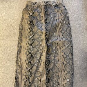 Zara Black and Tan Snakeskin Maxi Skirt